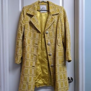 Milky of New York Vintage Coat Yellow and White Plaid